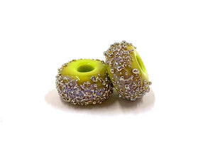 Sugar Donuts - Lime Green with Metallic Lustre