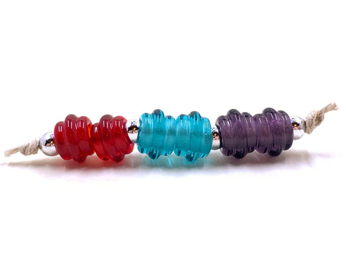 Ribbed Spacers - sangre, poolside, and purple