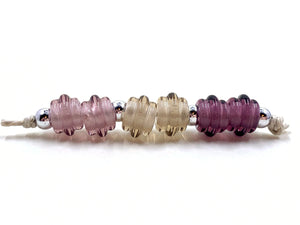 Ribbed Spacers - light purple, sepia, and your majesty