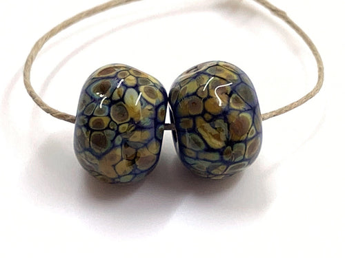 Frit Pair Nuggets - Raku on Lapis