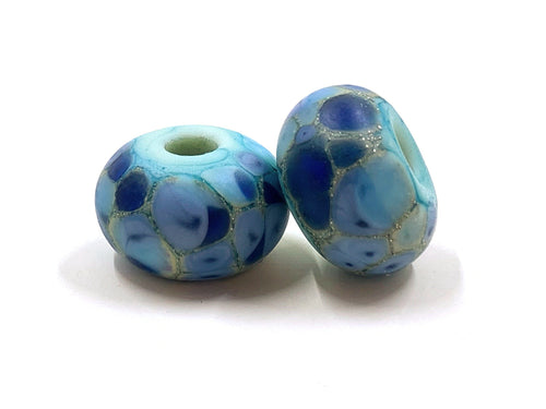 House of Blues Frit Pair with Fine Silver