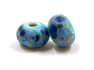 House of Blues Frit Pair with Fine Silver