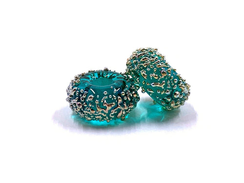 Sugar Donuts - Teal with Metallic Lustre